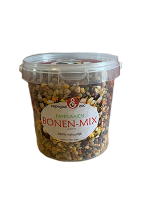 Deze gezonde Papegaai & Zoo Bonen-Mix hebben wij zelf samengesteld en is een verrijking van het dieet van jouw kromsnavel. Vanwege het hoge gehalte aan vitaminen, mineralen en vezels is deze bonen-mix een gezonde en voedzame vitaminen en mineralenbom.