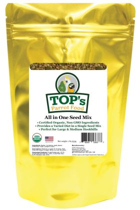 Laat de TOP's All-in-One Seed Mix™ in water weken om je papegaai de smaak te geven die ze in de natuur ook ervaren. Geweekte zaden zijn zoals de gekiemde zaden die papegaaien zouden eten als ze in de natuur leven.